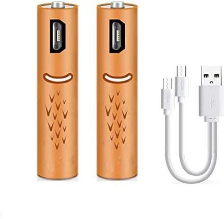 Piles AAA Rechargeables UL Batterie 450mAh avec Ports USB Haute Capacité 1 2V NiMH Batterie Auto-décharge Faible AAA par Câble USB (2 Pack + Câble USB)