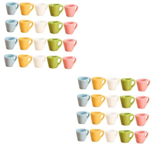 40 Pz tazza di simulazione tiny cup tazza tazza mini miniature cucina in miniatura Tazze fai da te tazza d'acqua in miniatura ornamento della casa del carrello resina TOYANDONA