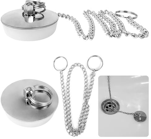 Badewannenstöpsel, Stöpsel Badewanne Waschbecken Stopfen mit Kette, 42-46mm Abflussstopfen Badewanne, Abfluss Stöpsel für Spüle, Spültisch Stopfen für Badewanne