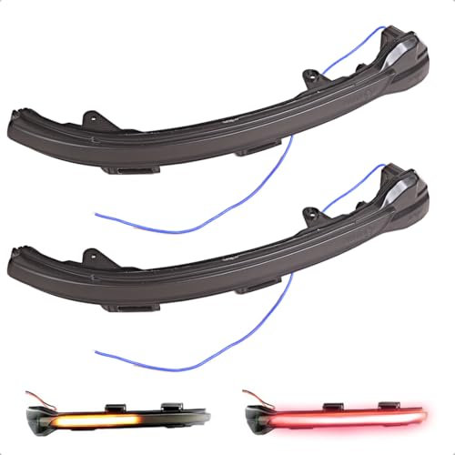 LoreenCar Dynamischer LED-Spiegelblinker Für Golf 7 7.5 GTI GTD Sportsvan Touran Gelbes Flackern + Blau Dynamischer (Gelb + Rot Dynamischer)