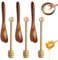 Dzmuero 6 Stück Honiglöffel Holz, Honig Spiralrührstab aus Holz, Holzlöffel Honig Rührstab zum Schöpfen und Rühren von Honig, Marmelade und Sirup, Holzlöffel Set für Küchenzubehör