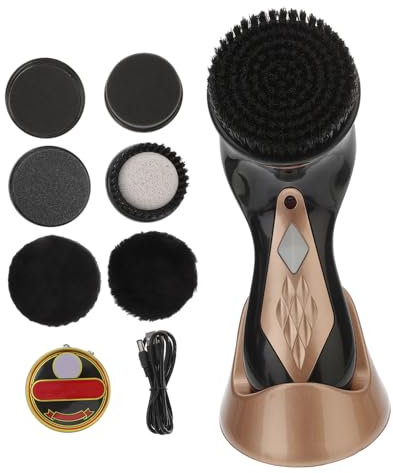 Healvian Elektrischer Schuhputzer Mit Bürstenaufsätzen Kabelloser Lederschuhpolierer Für Schuhe Taschen Sofas Und Lederpflege Praktisches Reinigungs Pflegegerät Handlich Und Zeitsparend