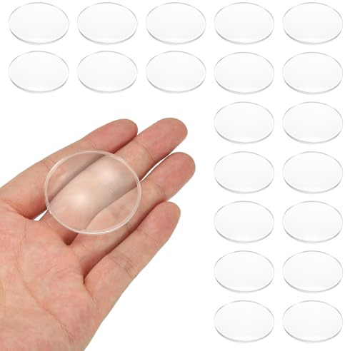 PATIKIL 20-pack biconvex lins, 42 mm dia. 75 mm brännvidd optiska linser förstoringsglas pappersvikt akryl dubbel konvex för gör-det-själv kontorsskrivbord hem vetenskap experiment teleskop