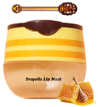 Honey Balm Lippenmaske & Lip Sleeping Mask Set - Honeybalm Original Lip Repair Balm für trockene, rissige Lippen, Reduziert Lippenfalten und spendet intensive Feuchtigkeit (#Honig, 5.5g)