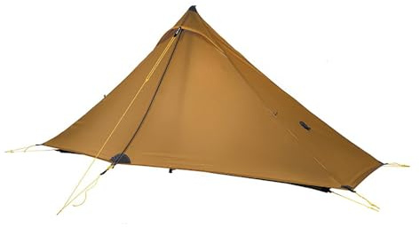 3F UL Gear lanshan1pro Ultraleichtes, tragbares Zelt für 1 Person, 20D Silpoly wasserdicht, einlagiges Zelt für Outdoor, Camping, Klettern, Rucksackreisen, Wandern (Braun, 3 Jahreszeiten)