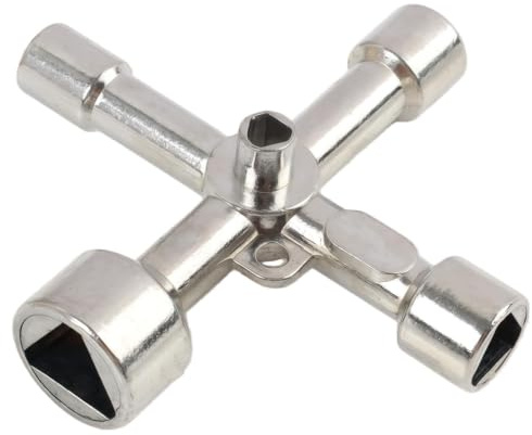 Rykileus Clé Triangle 5 Tailles Zinc Pour Poubelle, Coffrets Et Compteurs | alliage zinc anticorrosif, pointe triangle bonne adhérence, outil coffrets urbains, trou porte-clés transport aisé