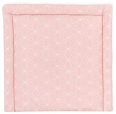 KraftKids Wickelauflage in weiße dünne Diamante auf Altrosa, Wickelunterlage 75x70 cm (BxT), Wickelkissen