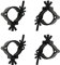 4x Equinox Half Coupler 50kg Black Stage Rigging Clamp