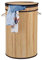 Relaxdays 10024236_126 Panier bambou corbeille ronde sac à linge 65 litres bac coffre couvercle XXL, nature, 61,5 x 40 cm
