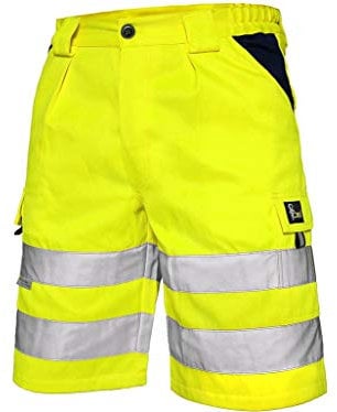 CXS Arbeitsshorts Norwich high Visible, Warnschutz Shorts Visible, Kurze Arbeitshose in Signalfarbe, Kurze Warnschutzhose mit Reflektionsstreifen, Gelb, 62