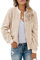 MIROL - Giacca bomber da donna in pile Sherpa, a maniche lunghe, casual, con cerniera, Beige, Medium