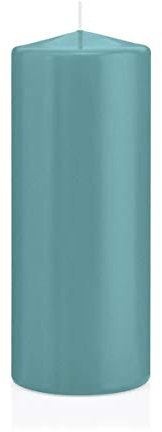 INNA-Glas Wachskerze Maeva, türkis, 20cm, Ø 8cm, 119h - Made in Germany - Stumpenkerze - Windlicht Kerze