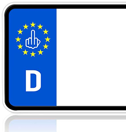 Ritter Mediendesign 2 Stück Plakette Nummernschild Aufkleber Sticker Mittelfinger Waschstrassenfest