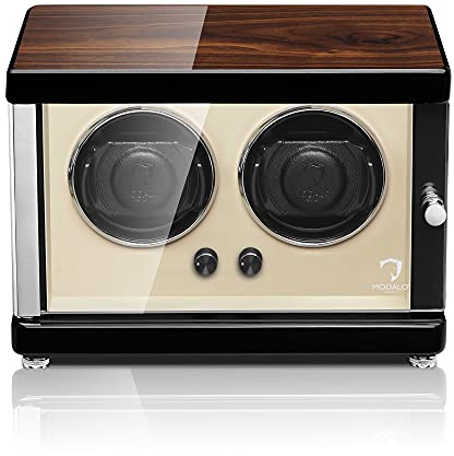 Uhrenbeweger (Watch Winder) Ambiente MV4 für 2 Uhren Walnuss-Holz Design…