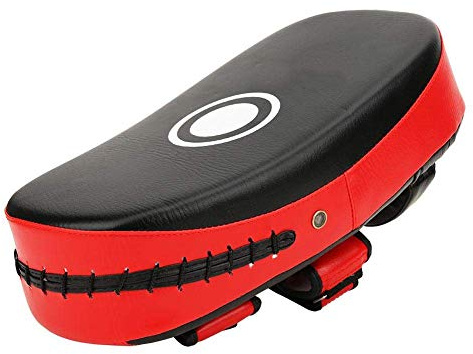 Muay Thai Pad para entrenamiento |Curved Kickboxing Kicking Strike Shield |Entrenamiento Kick Boxing, MMA, Artes Marciales, Karate, Taekwondo |Punzonado, pie, rodilla y codo 1 pieza ((rojo))
