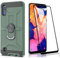 Cuoqing Hülle für Samsung Galaxy A10 Handyhülle mit Panzerglas Schutzfolie, Stoßfest Schlank Silikon 360 Grad Schutz Mit Ständer für Samsung Galaxy A10 (Hellgrün)
