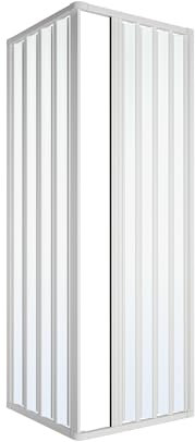 Zweiseitige Duschkabine aus weißem PVC h185-70x120