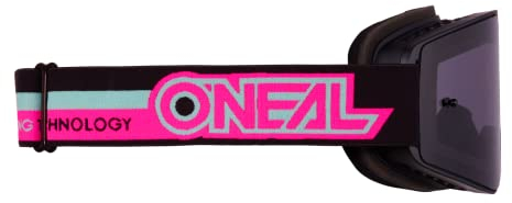 O'NEAL | Fahrrad- & Motocross-Brille | MX MTB DH FR Downhill Freeride | Verstellbares Band, optimaler Komfort, perfekte Belüftung | B-20 Goggle | Erwachsene | Schwarz Pink Clear | One Size