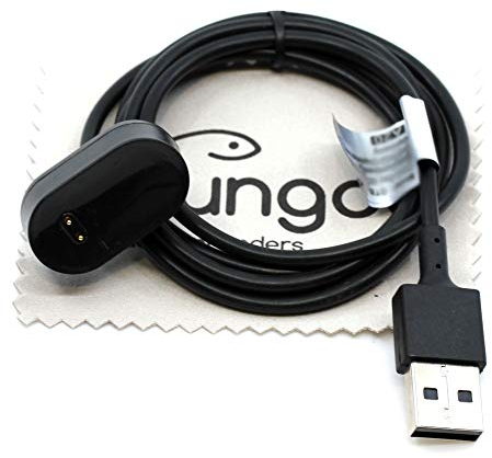 Ladekabel kompatibel für Fitbit Inspire, Inspire HR, Ace 2 USB Ladegerät Lade Kabel OTB mit mungoo Displayputztuch