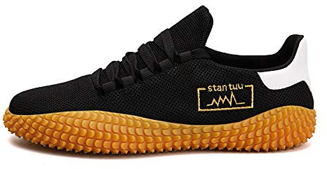Badminton Shoes, Anti-Twist Shock Absorption Indoor Court Shoes Professional Training Breathable Sneakers for All Kinds of Sports,Black,44