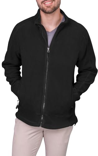 HRM 1201 Full-Zip Blouson Premium Micro Polaire I Veste Fonctionnelle Vêtements de Travail I Habits Hommes Haute Qualité et Durables, Noire, S Men's