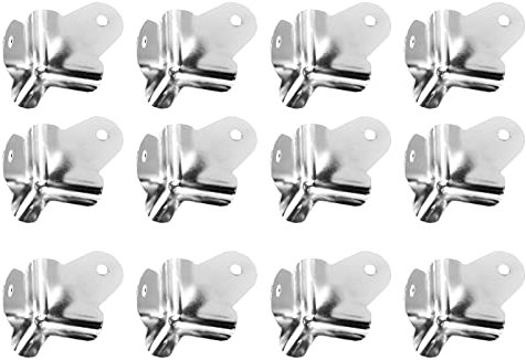 Housoutil 24pcs Speaker Corner Protectors Rounded Metal Guards Angle Corner Covers for Cabinet Guitar Amplifier Speaker 40x40mm Silver