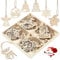 Natale Ciondolo in Legno 16 Pezzi, Ornamenti in Legno per Natale, Addobbi Legno Natalizie, Decorazioni Natalizie Legno con Spago, per Appendere Finestre Pareti e Albero di Natale