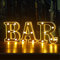 SUQ BAR Lettres Lumineuses à LED Lampe, Alphabet Lumineux Lampe, Lettre Decoration, Panneau de Bar Lumineux, Alimentées Par Piles, pour Décoration de Bar, Pub, Maison, Fête, Murale（bar doré）