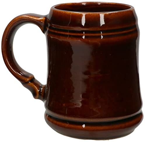 KOTARBAU® Keramik Bierkrug 0,65 L Bierseidel mit Handlichem Griff Glasiert Steinbierkrug Steinkrug Stein Mug für Wein Bier Getränke Handdekoriert