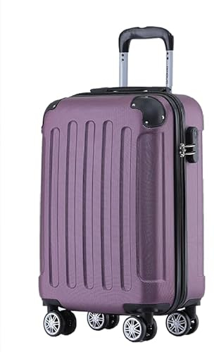 BEIBYE Hartschalen-Koffer Trolley Rollkoffer Reisekoffer Sicherheit Zahlenschloß Zwillingsrolle ABS Material Handgepäck 4 Rollen (M-L-XL-Set) (Violett, M)