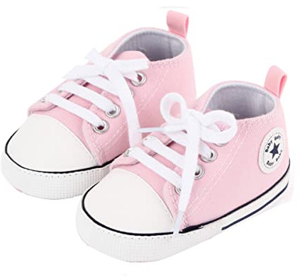 SIFANGPING Zapatos de Primeros Pasos niños Zapatos de Lona para niños Suela Blanda Zapatos de Lona Transpirables y Antideslizantes Ligeros para bebé 18 EU Rosa Claro