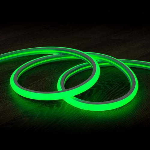 LEDKIA LIGHTING LED Streifen Neon Dimmbar 220V Grün Halbrund 180° 7.5W/m Schnitt 100cm IP67 nach Maß 1 m