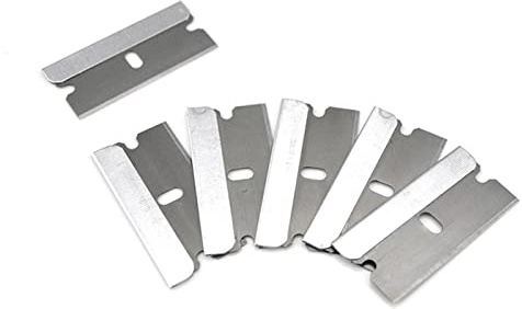 100x EWANTO Sicherheits Schaberklingen 39 mm x 19 mm x 0,2 mm Ersatzklingen für die präzise Reinigung von glatten Oberflächen Ceranfeldschaber Ceranfeld Kratzer Kochfeldschaber Herd Zuberhör Reinigung