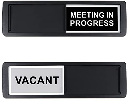 Sichtschutzschild, Vacant / Meeting in Progress Schild, 17,8 x 5,1 cm Türschild für Bürokonferenz, erzählt ob Raum Vacant oder in einem Meeting, Schiebetüranzeigeschild