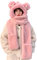 Rayson 3 In 1 Winter Womens Mütze Schal Damen niedlichen Bär Kapuzenschal Hut Mit Pelzigen Handschuhe Warme Mädchen Hut Handschuhe Schal Set Winterschal Ohrenschutz für Outdoor