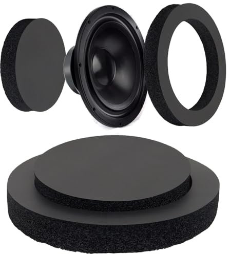 BENLIUDH Car Door Speaker Foam Rings, Universal 6 & 6.5 Speaker Enhancer, 4 Pack - Black