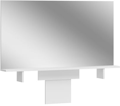 xonox.home Schminktisch Emma Aufsatzspiegel Schminkspiegel Kosmetikspiegel Hängespiegel Spiegel ca. 110x70x13 cm mit Ablagefläche und großer Spiegelfläche
