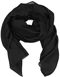 QUEEN HELENA Sciarpa Leggera Morbida Fina Casual Elegante Foulard Donna SC10 (Nero)