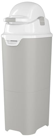 Foundations Tall Diaper Pail with Airtight Lid, Gray