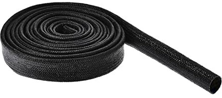 Rebower Isolierter Kabelschutzschlauch aus Silikon-Glasfaser - 10Ft-7mm / Schwarz