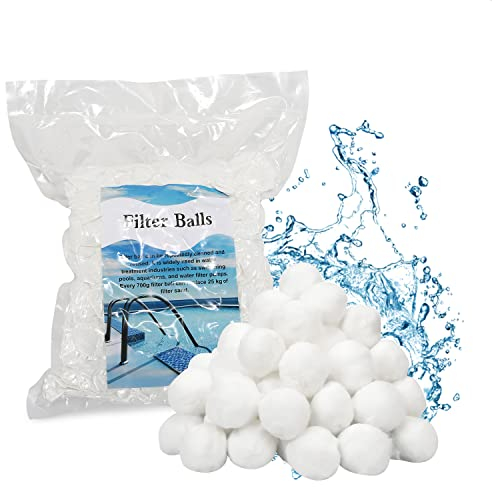 Ikodm Pool Filterbälle für Sandfilteranlage, 2100g Filterballs Entspricht Filtersand 75kg, Extra langlebige Filter Balls für Pool Sandfilter, Schwimmbad, Filterpumpe, Sandfilteranlage