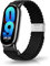 MiRowy Bracelet pour Xiaomi Smart Band 10/Xiaomi Smart Band 9 / Mi 8, Léger Respirant Remplacement Band, Nylon Ajustable Tressé Élastique Bracelet pour - Noir