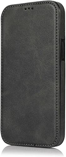 INFRI Stend Funktion Flip Case für Apple iPhone 14 Plus (2022) 6,7 Zoll, PU Leder [TPU Innenschale] Clamshell Folio Handyhülle [Kartenhalter] (Farbe: Schwarz)
