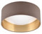 Reality Leuchten LED Deckenleuchte Locarno R64191141, Kunststoff Weiß, Schirm Stoff Taupe/goldfarbig, inkl. 12 Watt LED