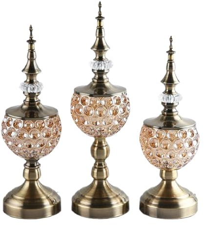 Bafnsiji Tarro de Caramelo de Cristal de 3 Piezas con Tapa, Frascos de boticario de Vidrio, Set de frascos de Almacenamiento de Caramelos, Tarro de Almacenamiento de bufé de Caramelos Decorativos
