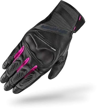 SHIMA HERO GLV Motorrad Handschuhe Damen Leder Kurze Sommer Motorradhandschuhe Schutz Touchscreen Stadt Lederhandschuhe Motorcycle Belüftet Verstärkt Perforiertes Leicht (Damen, Rosa, L)
