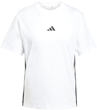 adidas Damen Essentials 3-Stripes Cotton T-Shirt, White/Black, XL