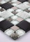 Piastrelle a mosaico in vetro, in acciaio inox, nero, bianco, argento, 30 x 30 cm, opaco
