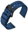 ANNEFIT Nylon Militär Uhrenarmband 20mm, Schwarze Schnalle aus Edelstahl, Schnellverschluss Aatmungsaktive Armband für Herren Damen (Blau)