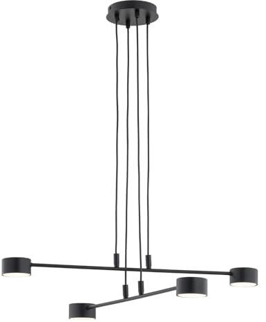 Licht-Erlebnisse Pendelleuchte Metall Modern B: 70 cm H: max. 100 cm verstellbar Schwarz GX53 4-flammig Hängelampe Wohnzimmer Hängeleuchte Esstisch